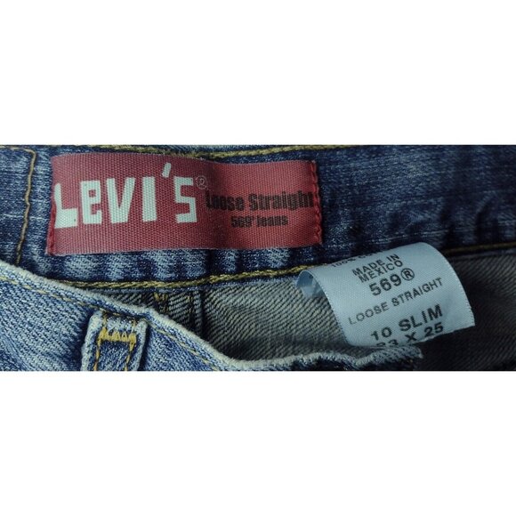 Levi's 569 Loose Straight Jeans Boys Size 23 x 25 Medium Wash Blue - Picture 6 of 7